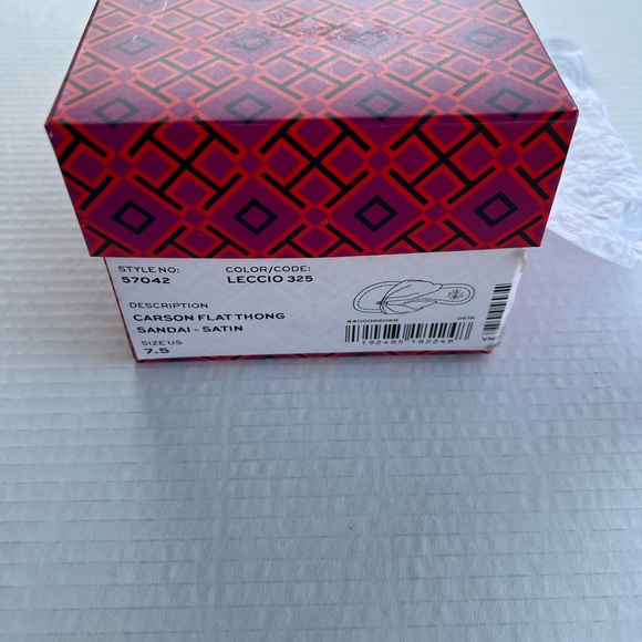 Tory Burch Carson Flat Thong Satin Sandals - Picture 4 of 5